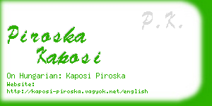 piroska kaposi business card